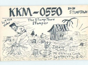 Pre-1980 RADIO CARD - CB HAM OR QSL Spartanburg South Carolina SC AH2242