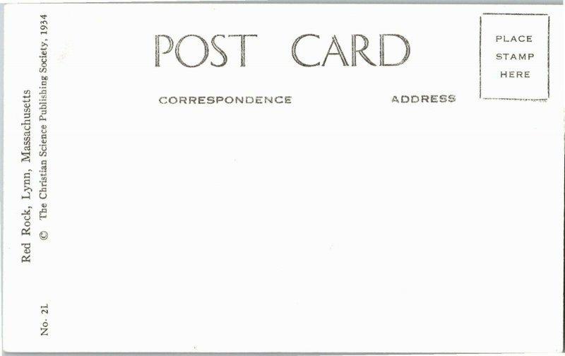 Red Rock, Surf Lynn MA Christian Science Pub c1934 Vintage Postcard E33