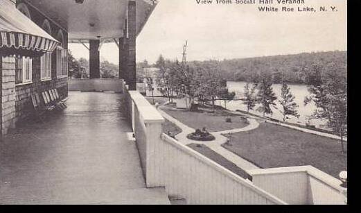 New York  White Roe Lake  View from Social Hall Veranda   Albertype