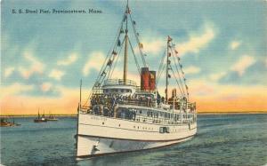 Steamship S.S. Steel Pier, Provincetown, Massachusetts, Tichnor No. 66980