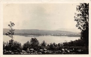 H69/ Caspian Lake Vermont RPPC Postcard c1910 Cabin Shoreline  222