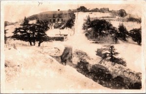 Algeria Chréa sous la neige Hôtel Terminus et vue générale Vintage RPPC C220