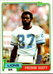 1981 Topps Football Card Freddie Scott Detroit Lions sk10319