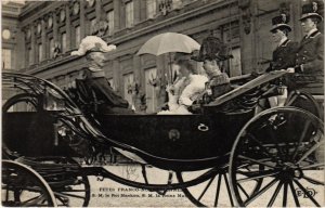 PC FETES FRANCO-NORVEGIENNES ROI HAAKON REINE MAUD NORWEGIAN ROYALTY (a32375)