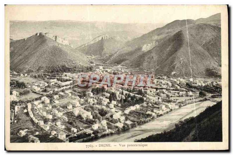 Old Postcard Digne Panoramic