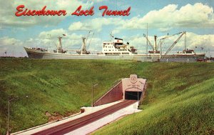 Vintage Postcard Eisenhower US Highway Lock Tunnel Seaway Massena New York NY