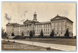 1915 Western Illinois State Normal School View Macomb IL RPPC Photo Postcard