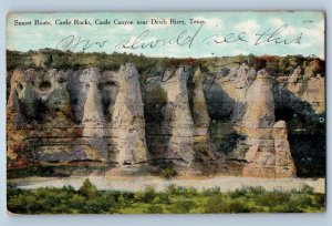 1910 Devils River Texas Vintage Postcard Sunset Route Castle Rocks Castle Canyon