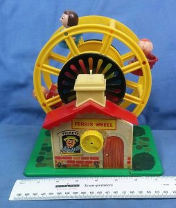 Vintage Plastic Wind Up Musical Ferris Wheel Toy Made In Hong Kong 1970/80s 