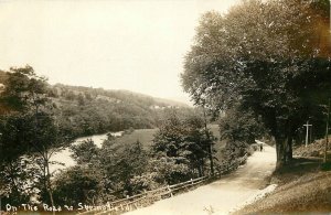 Postcard RPPC C-1930s Vermont Springfield Rural Road VT24-3429