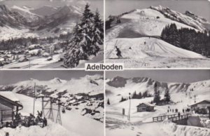 Switzerland Adelboden Multi View Skiers Real Photo