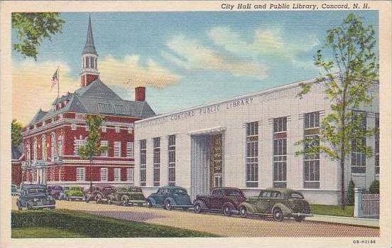 New Hampshire Concord City Hall And Public Library 1930