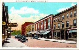 Postcard Main Street Looking North in Laconia, New Hampshire 