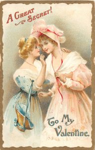 J58/ Valentine's Day Love Holiday Postcard c1910 Pretty Women 143