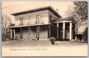 Vtg Middletown Connecticut CT Wesleyan University Delta Tau Delta House Postcard