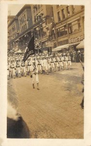 RPPC Colorado Flag Navy Parade Street Scene Real Photo c1910s Vintage Postcard