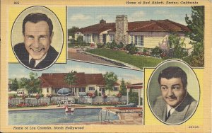 Abbott & Costello Homes, Encino, Hollywood, CA 1945, Film Actors, Comedy Legends