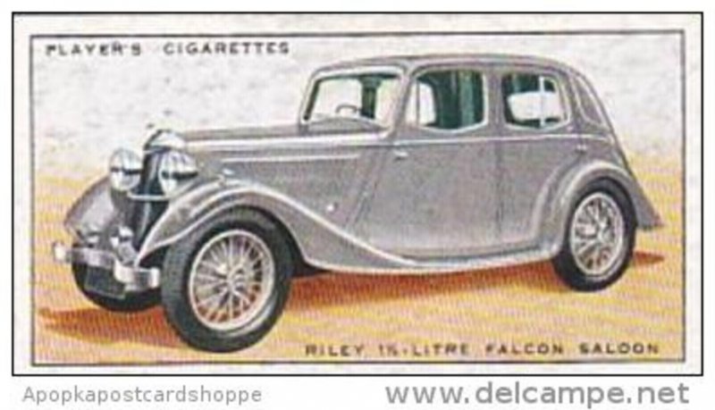 Player Cigarette Card Motor Cars No 34 Riley 1 1/2 Litre Falcon Saloon
