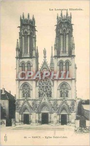 Old Postcard Nancy Church St. Leon Lorraine Illustree