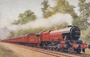 Royal Scot Class 4-6-0 no 46100 Painting Scottish Train Postcard