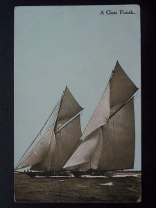 Sailing Yachting Racing A CLOSE CALL c1908 Postcard by Marcus Ward