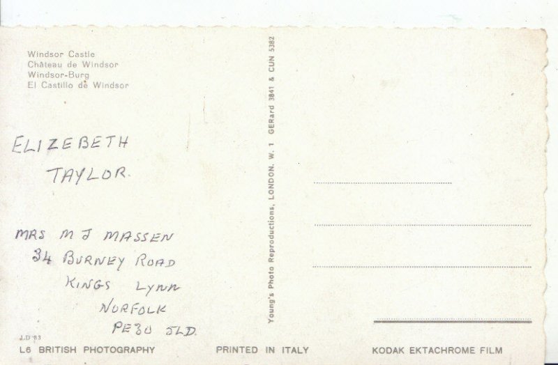 Berkshire Postcard - Windsor Castle, The Advance Gate  319A