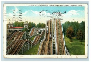 1920's Roller Coaster Euclid Beach Park, Cleveland, OH Postcard P166