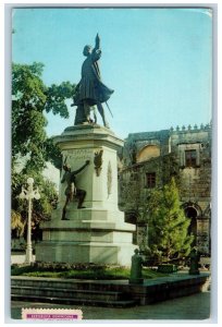 Ciudad Trujillo Dominican Republic Postcard Statue of Christopher Columbus 1958