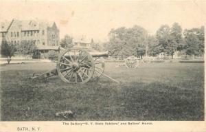 Bath New York 1909 Military Cannon State Soldiers sailors postcard 7929
