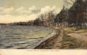 Coldwater Lake Michigan~Crystal Beach Cottages~5th Annual Reunion~1908 Postcard 