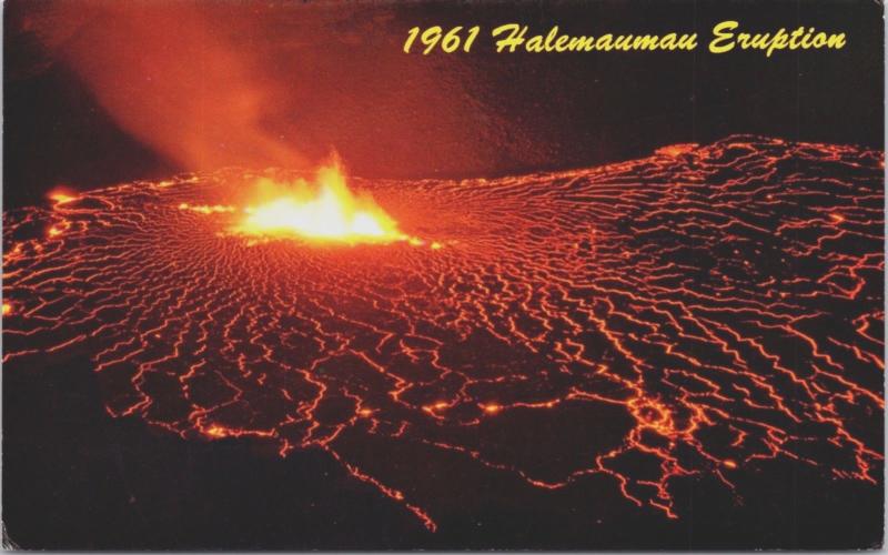 Kilauea Volcano Eruption 1961 Halemaumau Hawaii HI Lava Unused Postcard E14 