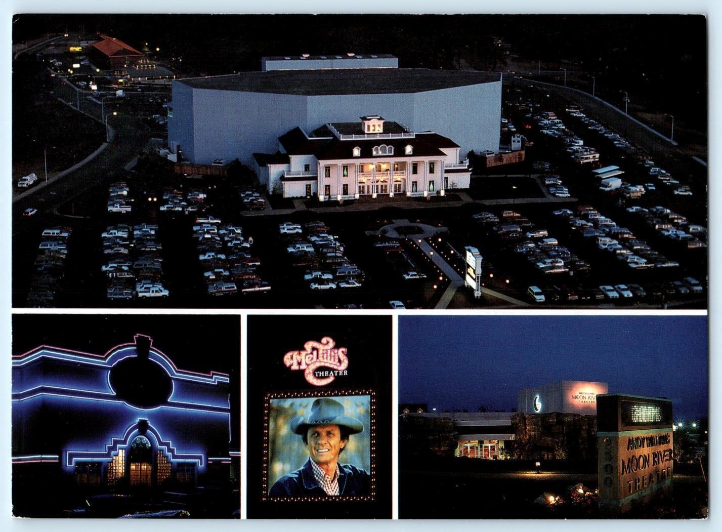 BRANSON, Missouri MO Night Neon GRAND PALACE Mel Tillis Theater 5"x7" Postcard United States