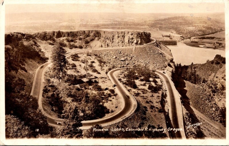 Oregon Columbia River Highway Rowena Loops Real Photo