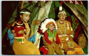 Postcard - Native American Indian Family