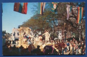 Mobile Alabama al Mardi Gras Kings parade Float postcard