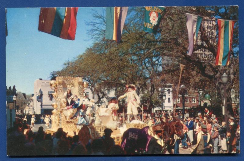 Mobile Alabama al Mardi Gras Kings parade Float postcard