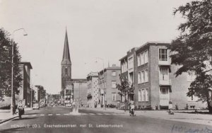 Hengelo Old Bicycle Enschedesestraat Met St Lambertuskerk Holland RPC Postcard