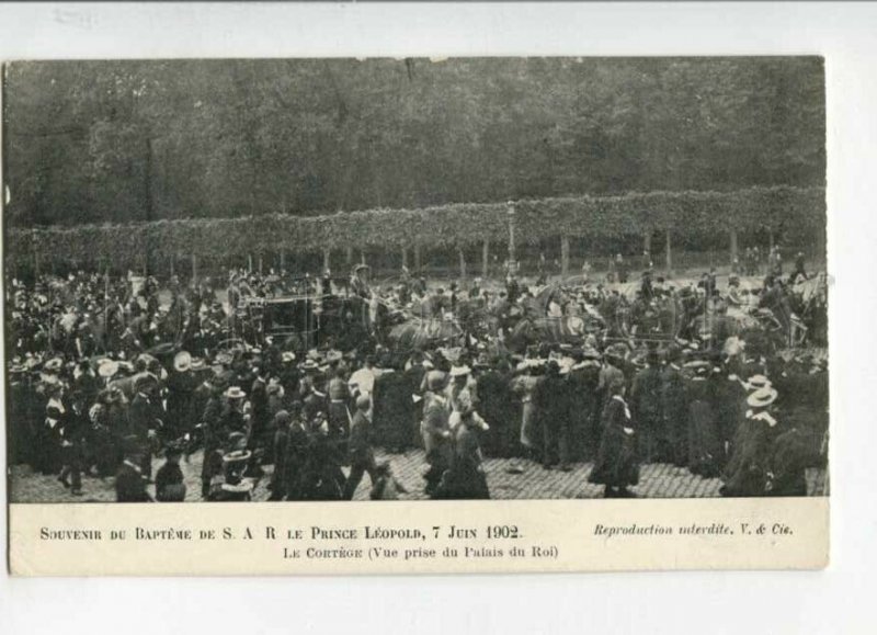 3147181 BELGIUM Prince Leopold cortege 1902 Vintage postcard