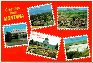 Greetings from Montana Postcard Multi View Billings Missoula Capitol Ryan Dam