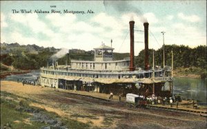 Montgomery Alabama River AL Steamboat Steamer c1910 Vintage Postcard