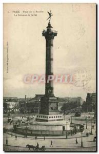 Paris Old Postcard Place de la Bastille and the July Column