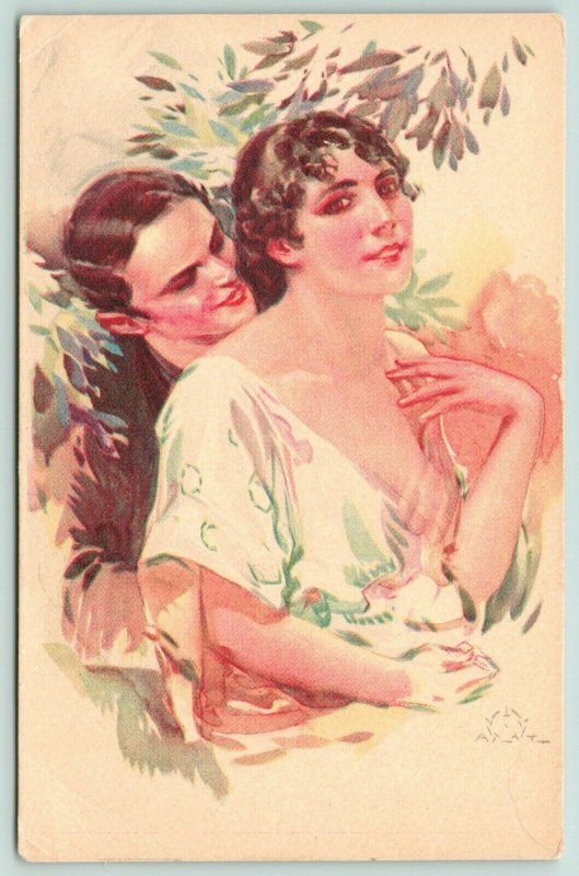 A Terzi~Romantic Couple in Greenery~ART DECO Glamour~Rev Stampa 274-2 Italy 