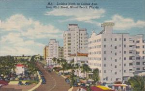Florida Miami Beach Looking North On Collins Avenue From 63rd Street 1955 Cur...