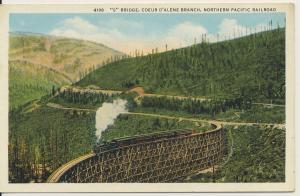 Railroad \S\ Bridge  NPRR - Steam Engine crossing bridge
