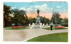 Postcard MONUMENT SCENE Toledo Ohio OH AQ7975