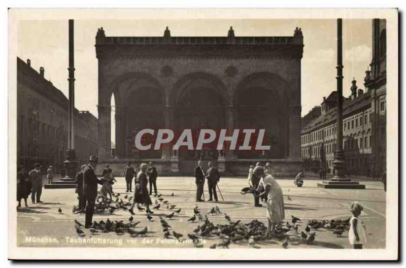 Bavaria-Bayern-M�nchen- Taubenfutterung -Carte Old Post