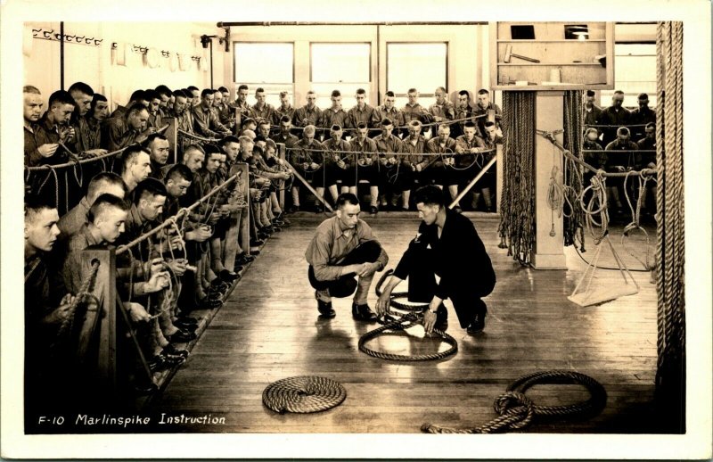 RPPC Marlinspike Instruction Farragut Naval Training Station Postcard Real Photo