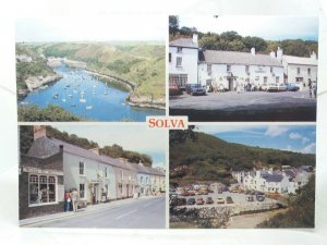 Postcard Solva Wales Multiview The Cambrian Inn Main Street Harbour Car Park 80s