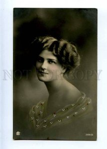 227037 FASHION Belle Lady Smile Vintage 1912 PHOTO tinted PC