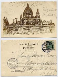 Postcard used, Gruss aus Berlin